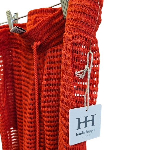 Haute Hippie Red Open Knit Cover-up Pant NEW - Picture 3 of 6